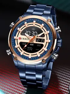 Curren Men Brass Dial & Stainless Steel Straps Analogue Watch CR-8404-Blue RG