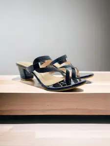 FABBMATE Pack of 2 Women  Embellished High-Top Comfort Peep Toes