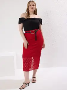Trendyol Women Lace Pencil Midi Skirt