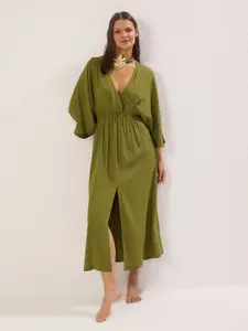 Trendyol Women Flared Sleeve Empire Midi Dress