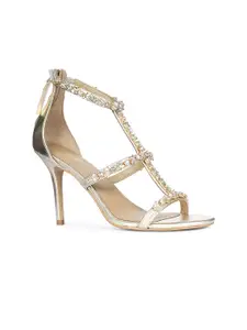 Saint G Women Embellished Round Toe Stiletto Sandals