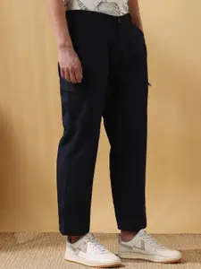 Dennis Lingo Men's Solid Straight Fit Parachute Cargo Trousers