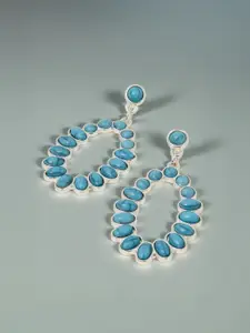 Accessorize Crystals Studded Oval Shaped Drop Earrings