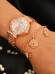 Dressberry Women Embellished Analogue Watches With Bracelet DBSet25 Set