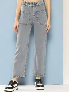 BAESD Girls Comfort Relaxed Fit Heavy Fade Mid-Rise Stretchable Jeans