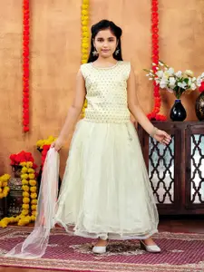 BAESD Girls Embellished Ready to Wear Lehenga & Blouse With Dupatta