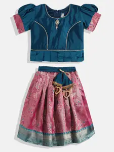 Sangria Girls Woven Design Silk Lehenga With Choli