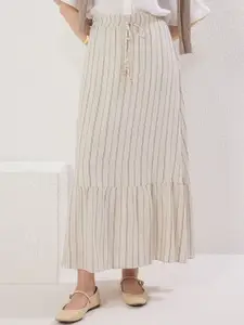 Trendyol Striped Peplum Maxi Skirts