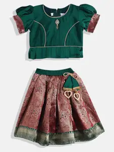 BAESD Girls Embroidered Ready to Wear Lehenga & Blouse