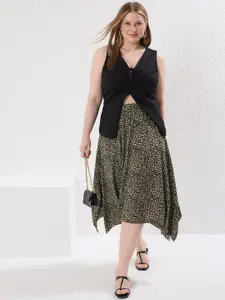 Trendyol Women Printed A-Line Midi Skirt