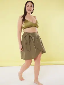 Trendyol Women Above Knee Length Cotton Wrap Skirt