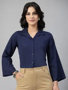 Style Quotient Women Smart Relaxed Fit Spread Collar Solid Formal Shirt