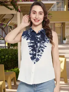 DressBerry Women Classic Fit Spread Collar Dyed Casual Shirt