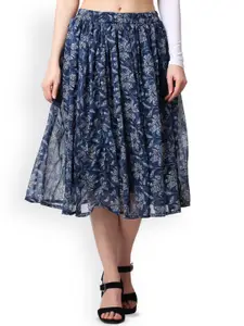 Moda Rapido Women Floral Printed Flared Midi Skirt