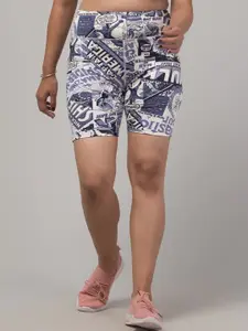 UllasPemium Women Printed Skinny Fit High-Rise Cycling Sports Shorts
