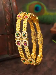 Anouk Set Of 2 Gold-Plated American Diamond Studded Bangles