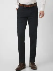 Peter England Men Slim Fit Mid-Rise Formal Trousers