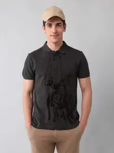 U.S. Polo Assn. Denim Co. Men Graphic Printed Polo Collar Cotton Muscle Fit T-shirt