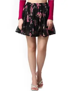 Moda Rapido Women Printed Pleated Mini Flared Skirt