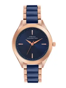 French Connection Women Stainless Steel Bracelet Style Straps Analogue Watch FCB9UM