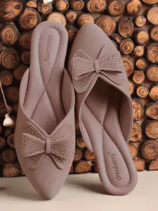 DressBerry Women Embellished Mules with Bows Flats
