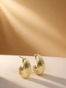 Accessorize Chunky Ribbed Quirky Shaped Half Hoop Earrings