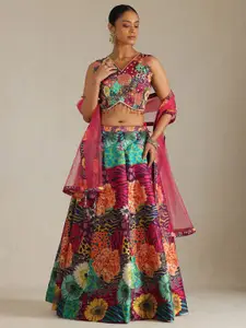 Soch Floral Printed Beads and Stones Ready to Wear Lehenga & Choli With Dupatta