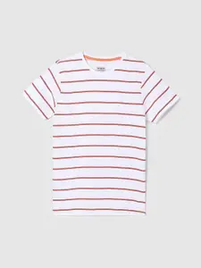 max Boys Striped Round Neck Cotton T-shirt