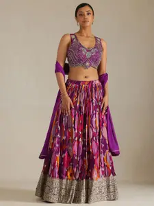 Soch Floral Embroidered Zari Brocade Ready to Wear Lehenga & Choli With Dupatta