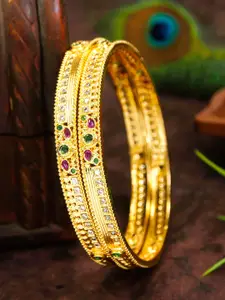 Anouk Set Of 2 Gold-Plated American Diamond Studded Bangles