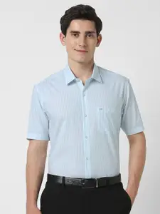 Peter England Men Spread Collar Vertical Striped Cotton Formal Shirt