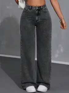 DressBerry Women Comfort Straight Fit High-Rise Light Fade Stretchable Jeans