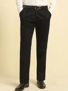 Allen Solly Men Mid-Rise Regular Fit Pleated Formal Trousers