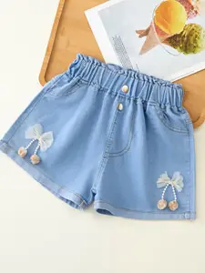YK Girls Regular Fit Denim Shorts