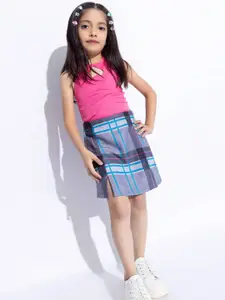 taffykids Girls Heart Detail Halter Neck Top With Skirt