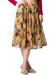 Moda Rapido Women Printed Midi Flared Skirt