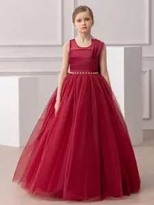 INCLUD Girls Round Neck Maxi Dress