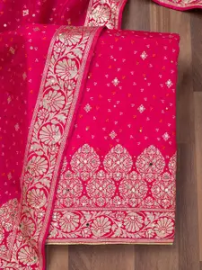 Koskii Floral Woven Design Sequinned Unstitched Dress Material