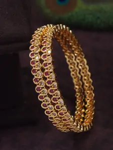 Anouk Set Of 2 Gold-Plated American Diamond Studded Bangles