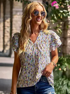 all about you Women V-Neck Printed Top