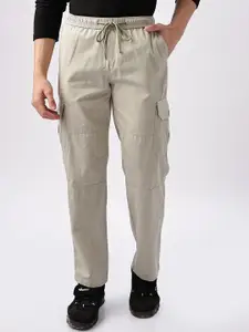 NEVER NEUD Men Relaxed Fit Air Cotton Cargos Trousers