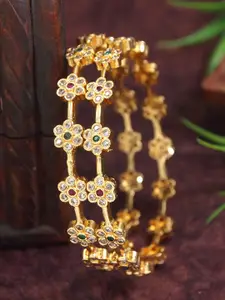 Anouk Set Of 2 Gold-Plated American Diamond Studded Bangles