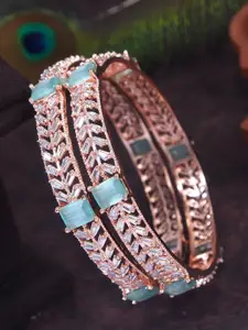 Anouk Set Of 2 Rose Gold-Plated American Diamond Studded Bangles