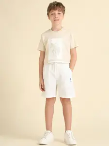 U.S. Polo Assn. Kids Boys Cotton Regular Fit Mid-Rise Shorts