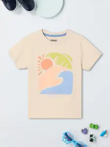 max Boys Graphic Printed Round Neck Cotton T-shirt