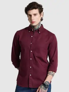 Snitch Men Smart Slim Fit Button-Down Collar Solid Casual Shirt