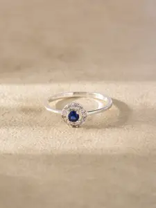 DressBerry Silver-Plated Cubic Zirconia Stone-Studded Finger Ring