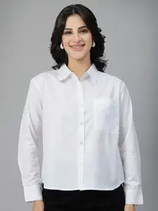 Style Quotient Women Relaxed Regular Fit Spread Collar Solid Casual Shirt