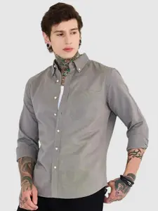 Snitch Men Smart Slim Fit Button-Down Collar Solid Casual Shirt