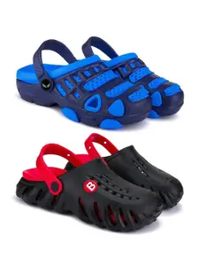 BERSACHE Boys Pack Of 2 Colourblocked Clogs